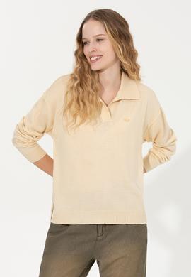 Kadın Krem Melanj Kazak - 50253704011