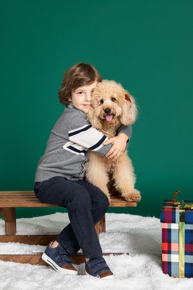 Erkek Çocuk Gri Melanj Triko V Yaka Hırka