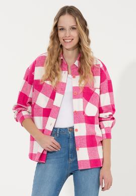 Kadın Nar Çiçeği Uzun Kollu Gömlek - 50256994013