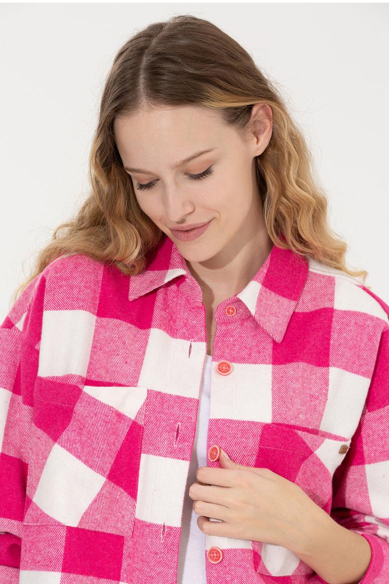 Kadın Nar Çiçeği Uzun Kollu Gömlek - 50256994013