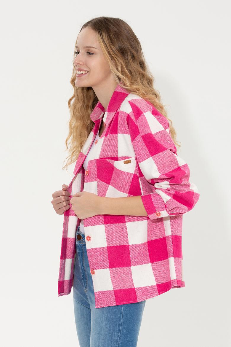 Kadın Nar Çiçeği Uzun Kollu Gömlek - 50256994013