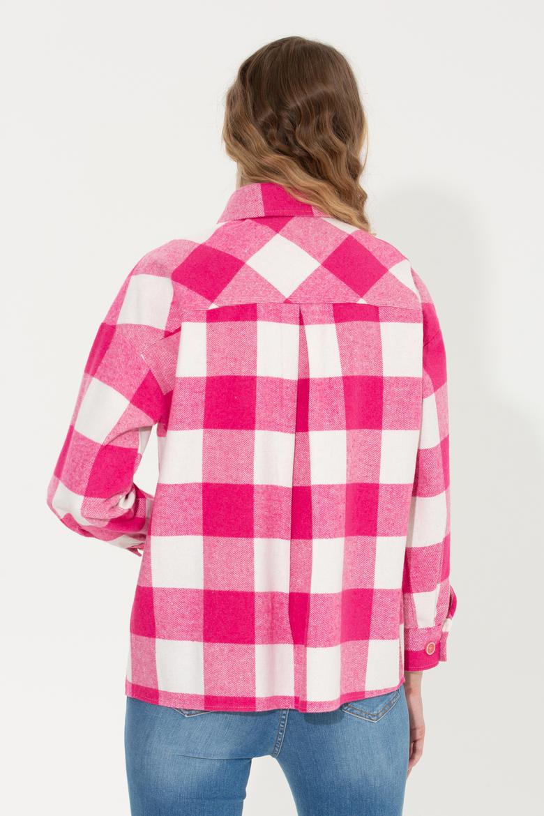 Kadın Nar Çiçeği Uzun Kollu Gömlek - 50256994013