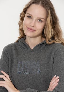 Kadın Antrasit Melanj Basic Sweatshirt - 50256249100