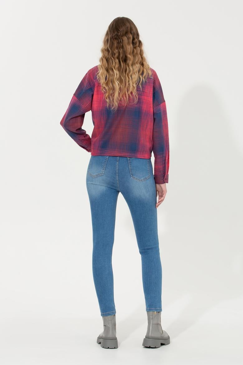 Kadın Mavi Jean Pantolon - 50256747006