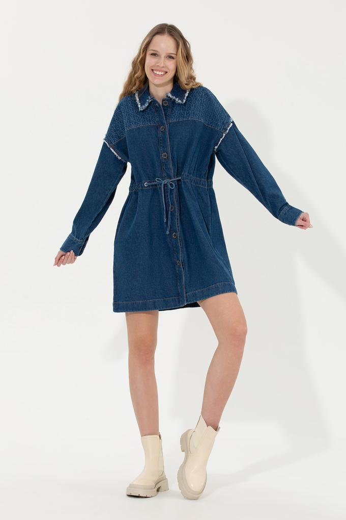 Kadın Koyu Mavi Jean Elbise