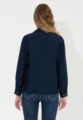 Kadın Lacivert Uzun Kollu Gömlek - 50256964015