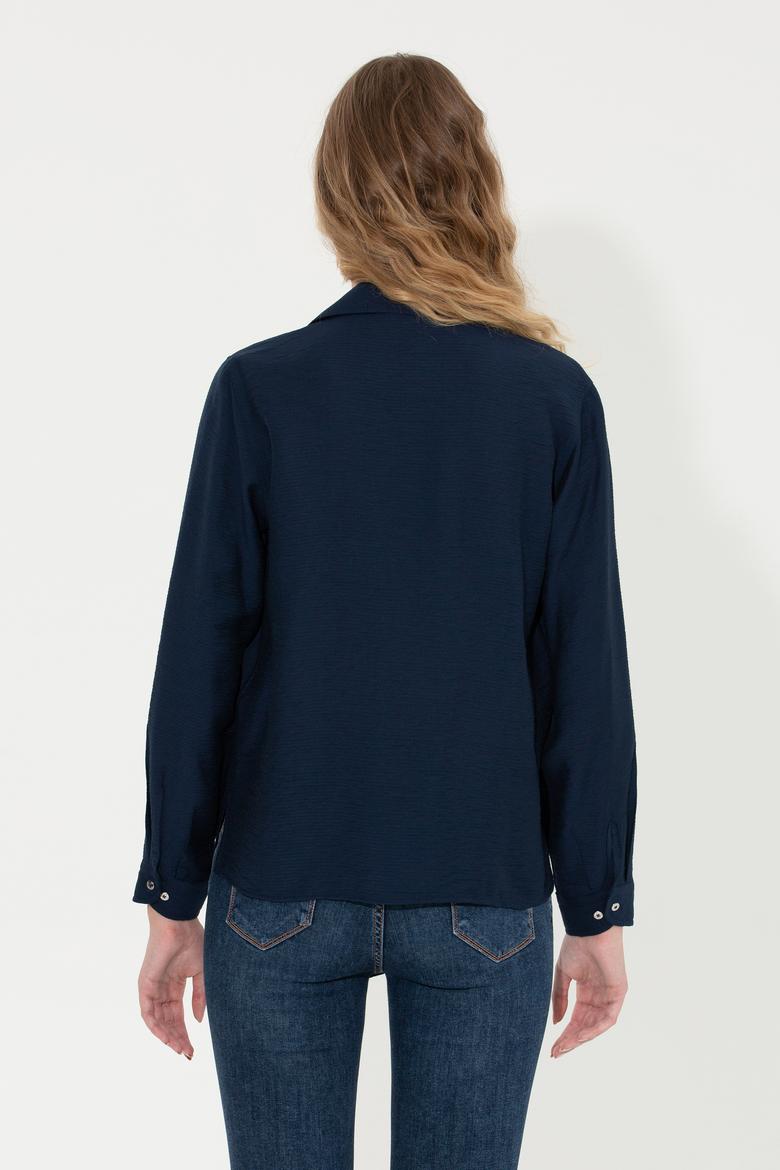 Kadın Lacivert Uzun Kollu Gömlek - 50256964015