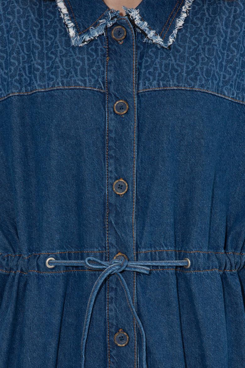 Kadın Koyu Mavi Jean Elbise - 50256744011