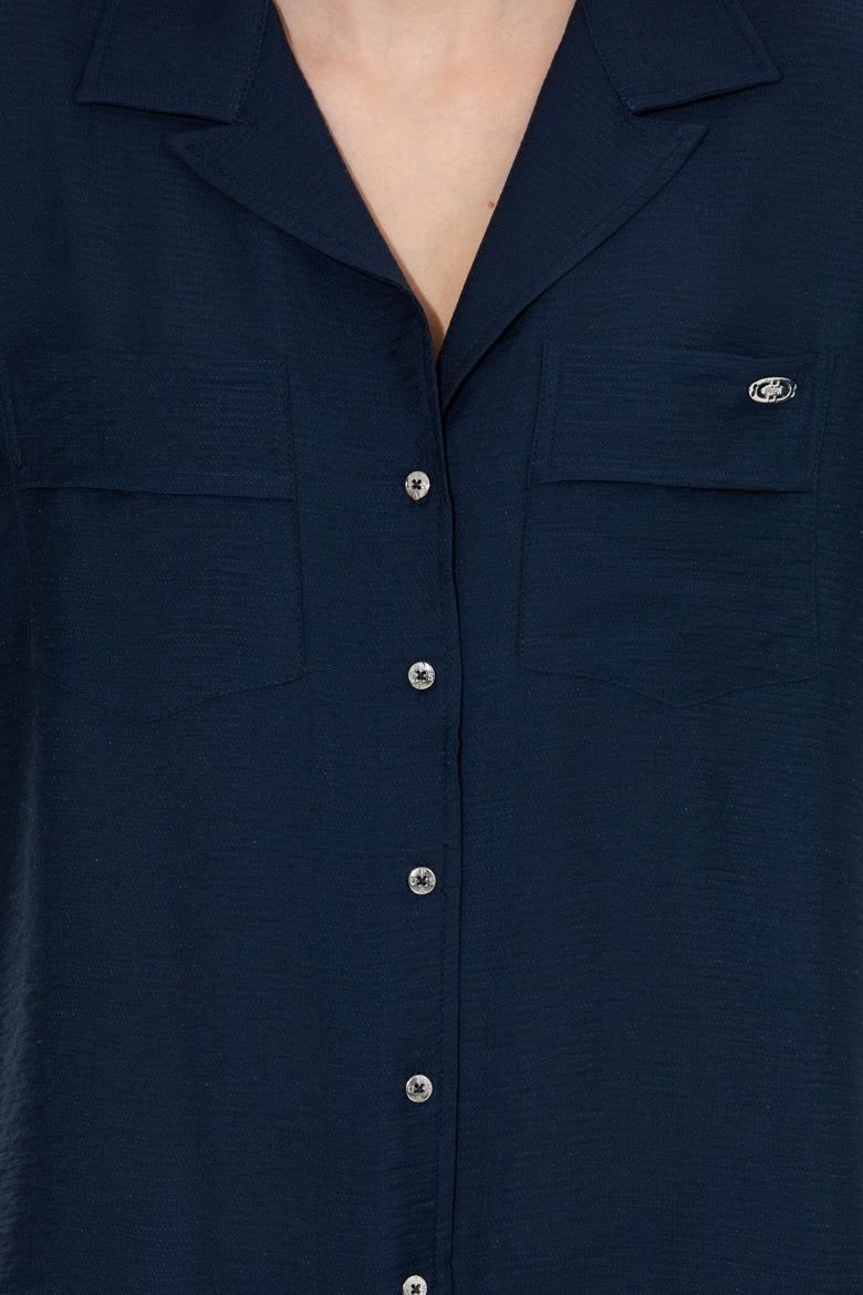 Kadın Lacivert Uzun Kollu Gömlek - 50256964015