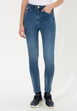 Kadın Mavi Skinny High Waist Fit Jean Pantolon - 50257689001