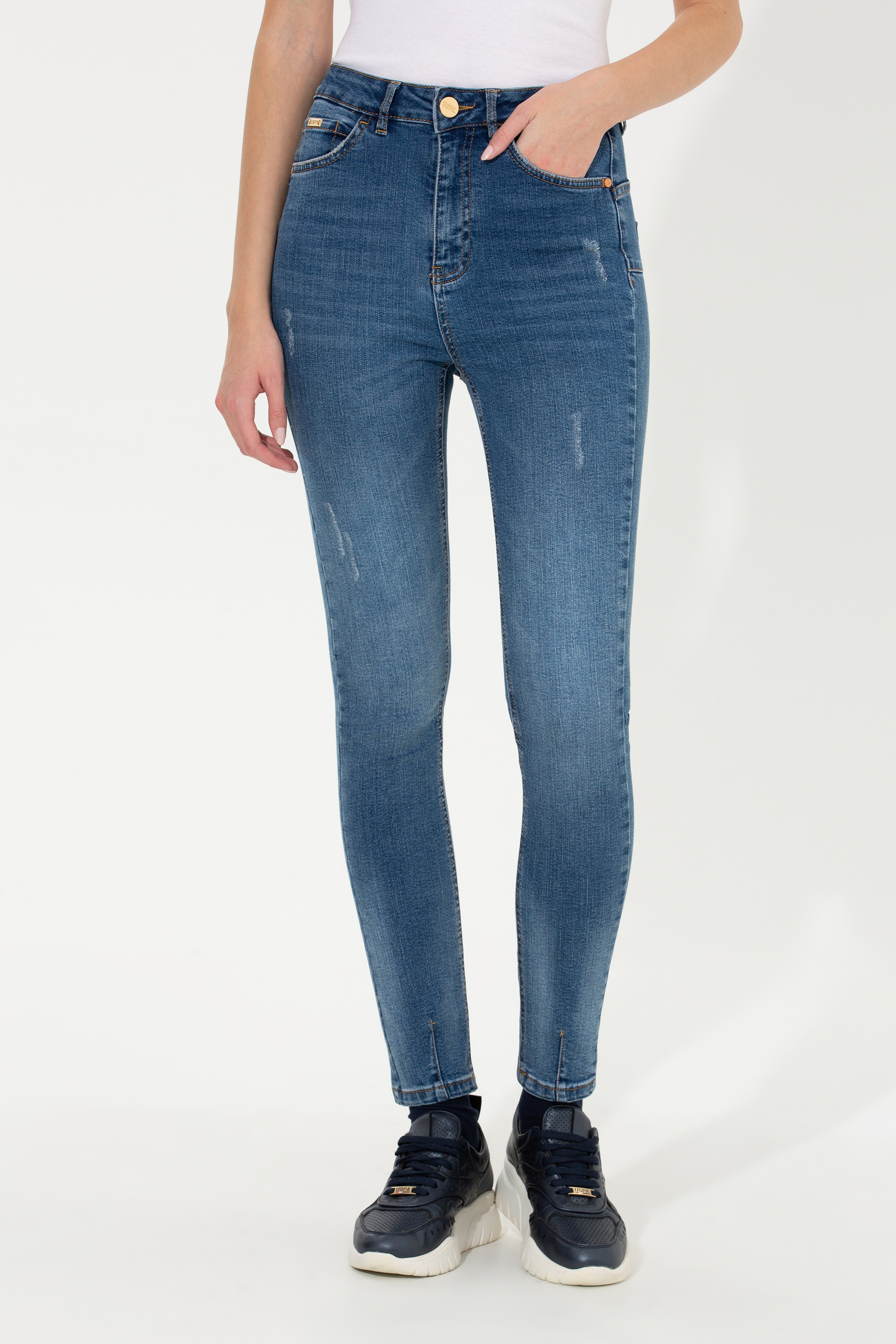 Kadın Mavi Skinny High Waist Fit Jean Pantolon - Image 2