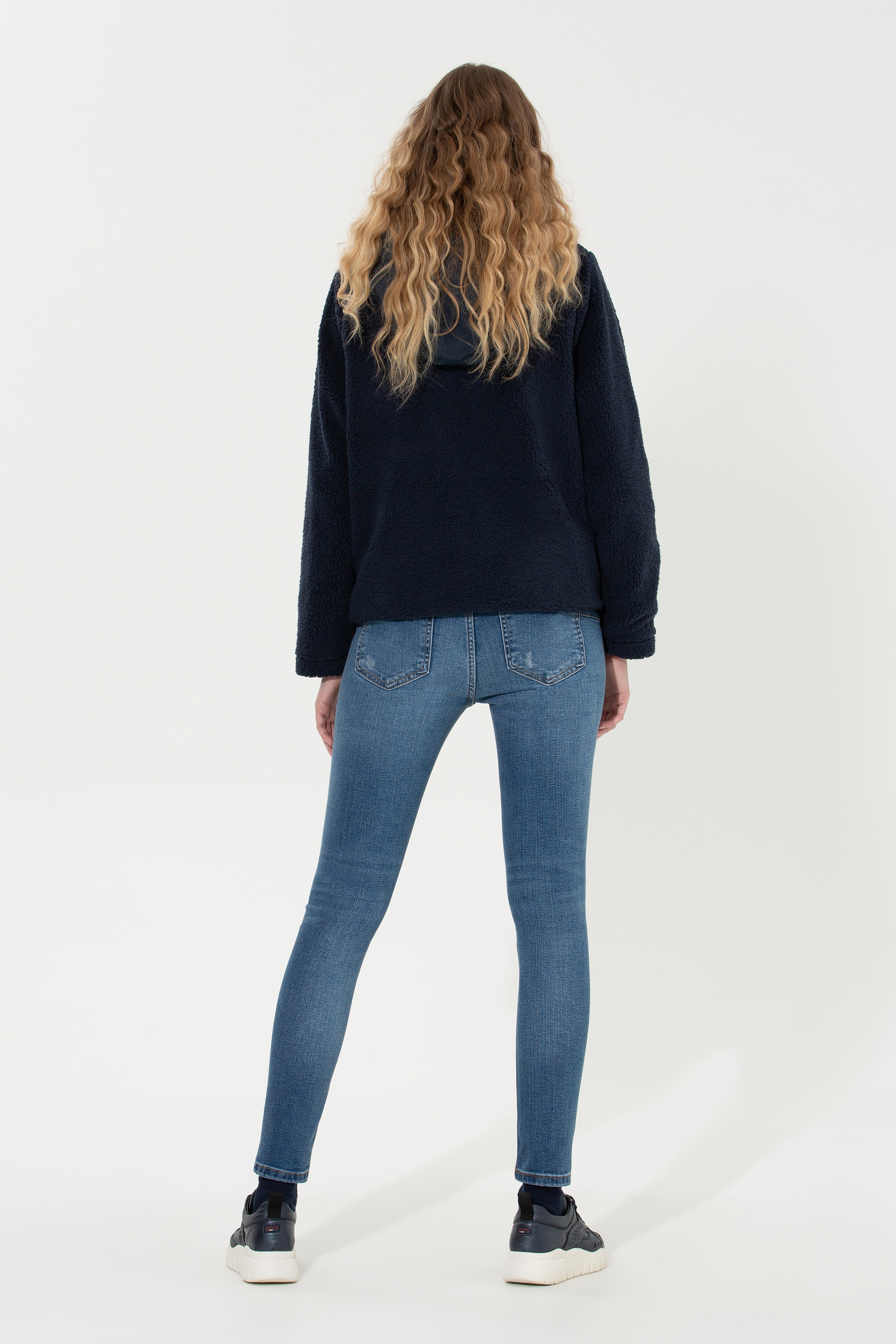 Kadın Mavi Skinny High Waist Fit Jean Pantolon