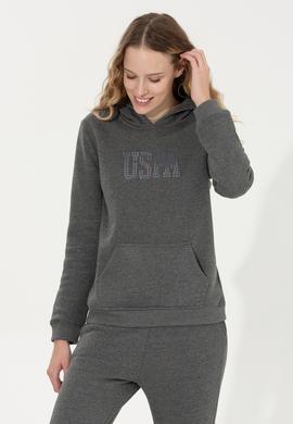 Kadın Antrasit Melanj Basic Sweatshirt - 50256249100