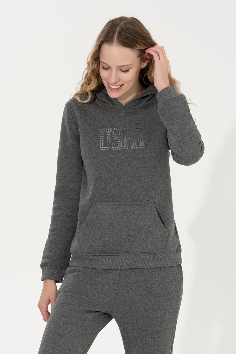 Kadın Antrasit Melanj Basic Sweatshirt - 50256249100