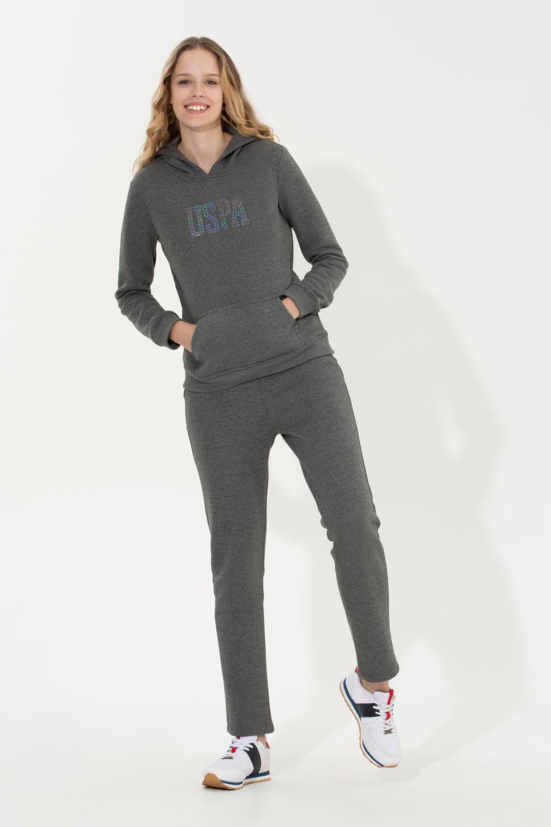 Kadın Antrasit Melanj Basic Sweatshirt - 50256249100