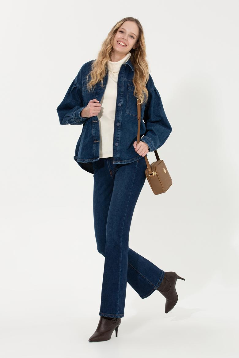 Kadın Mavi Jean Pantolon