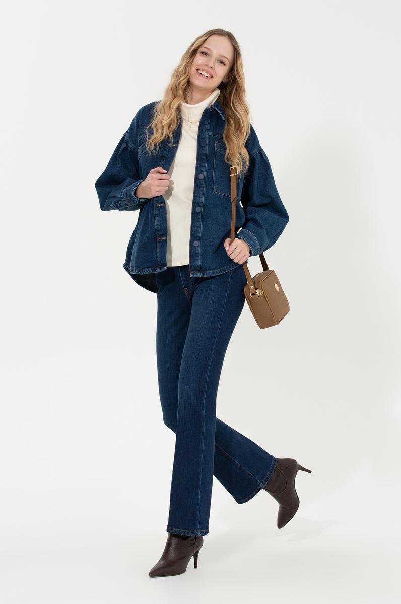 Kadın Mavi Jean Pantolon