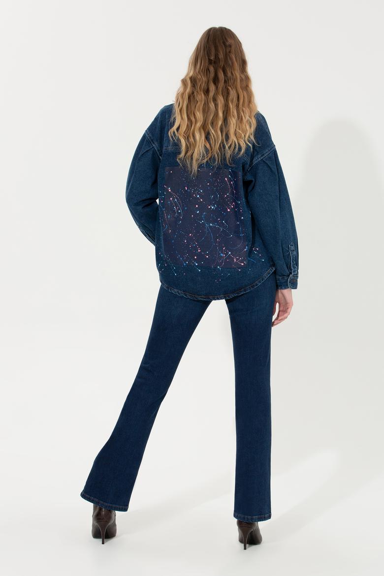 Kadın Mavi Jean Pantolon - 50253505015