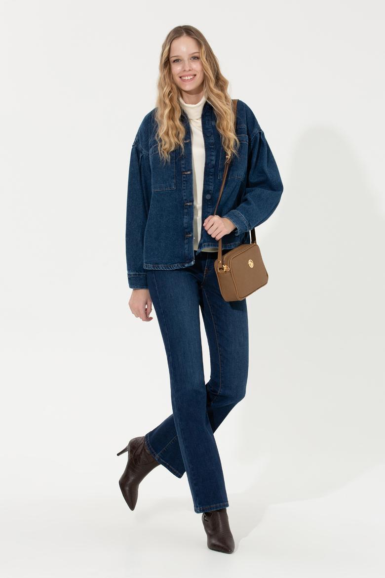 Kadın Mavi Jean Pantolon - 50253505015