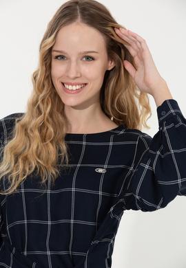 Kadın Lacivert Uzun Kollu Gömlek - 50255036002