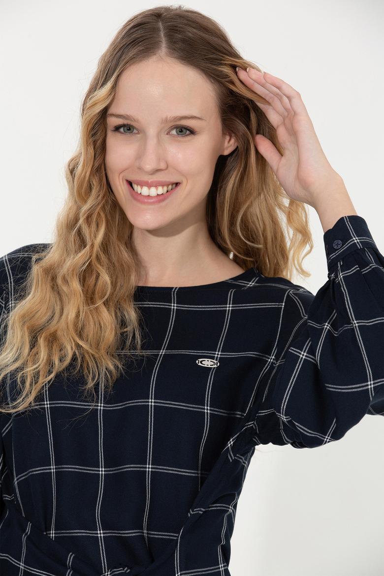 Kadın Lacivert Uzun Kollu Gömlek - 50255036002