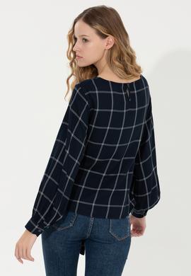 Kadın Lacivert Uzun Kollu Gömlek - 50255036002