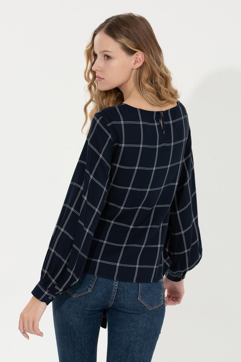 Kadın Lacivert Uzun Kollu Gömlek - 50255036002