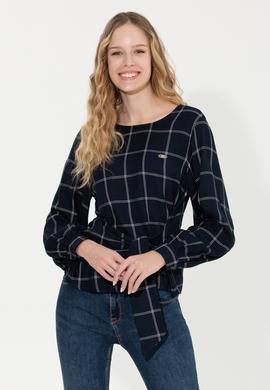 Kadın Lacivert Uzun Kollu Gömlek - 50255036002