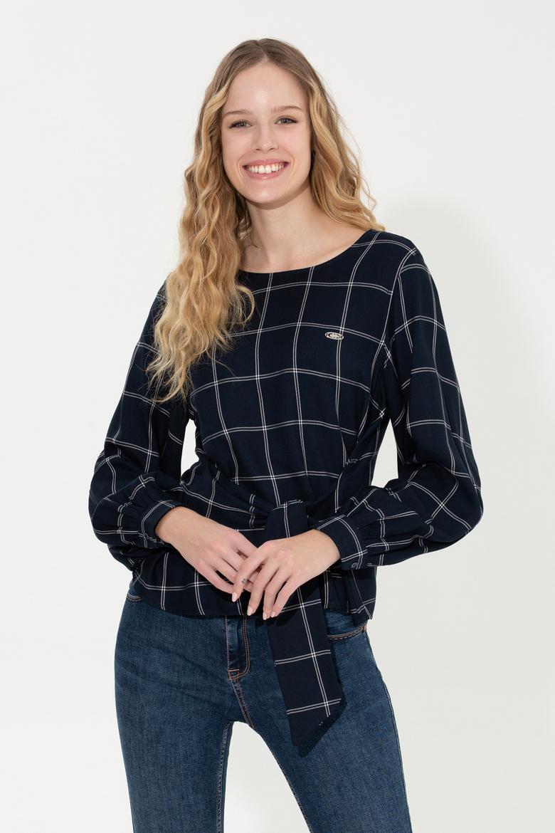 Kadın Lacivert Uzun Kollu Gömlek - 50255036002