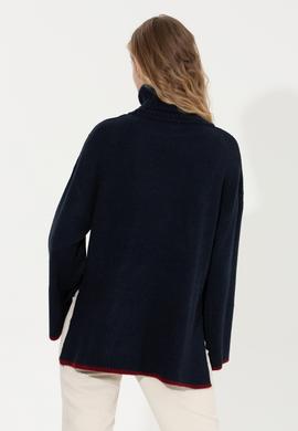 Kadın Lacivert Balıkçı Yaka Kazak - 50257804005