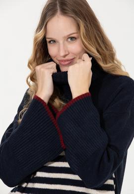 Kadın Lacivert Balıkçı Yaka Kazak - 50257804005