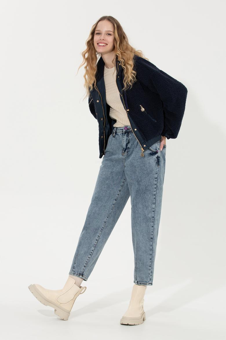 Kadın Lacivert Fermuarlı Sweatshirt - 50255042004