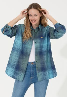 Kadın Yeşil Uzun Kollu Gömlek - 50256989005