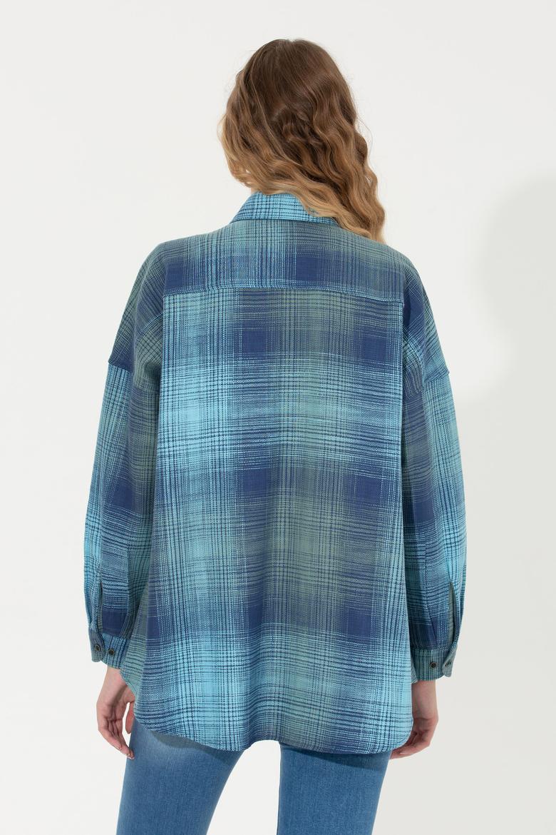 Kadın Yeşil Uzun Kollu Gömlek - 50256989005