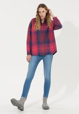 Kadın Vişne Uzun Kollu Gömlek - 50256989012