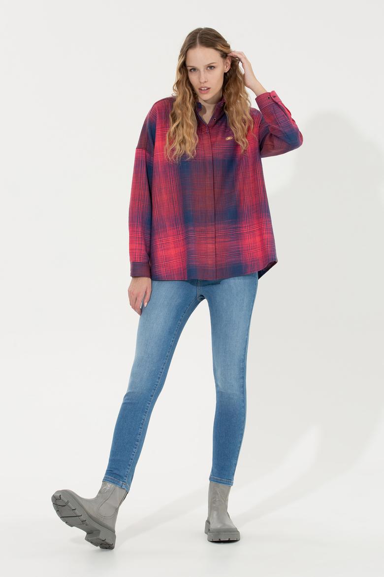 Kadın Vişne Uzun Kollu Gömlek - 50256989012