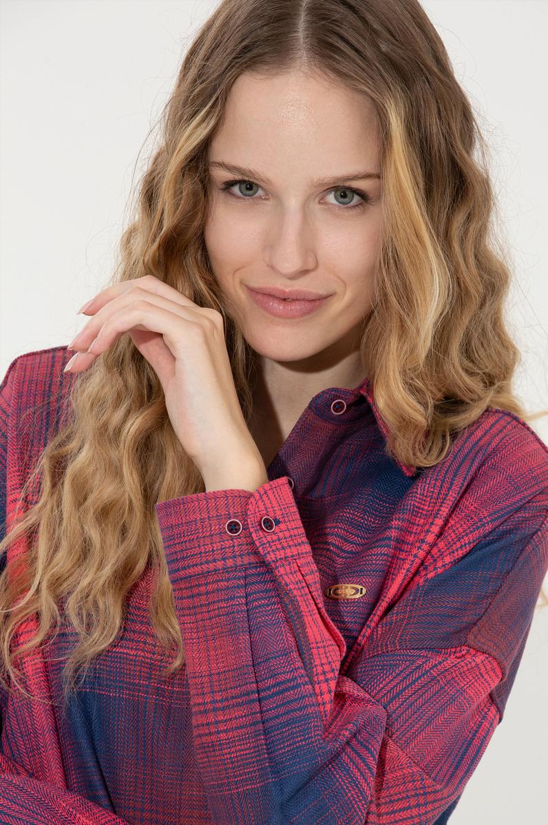 Kadın Vişne Uzun Kollu Gömlek