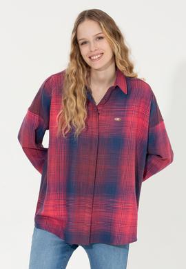 Kadın Vişne Uzun Kollu Gömlek - 50256989012