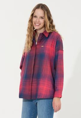 Kadın Vişne Uzun Kollu Gömlek - 50256989012