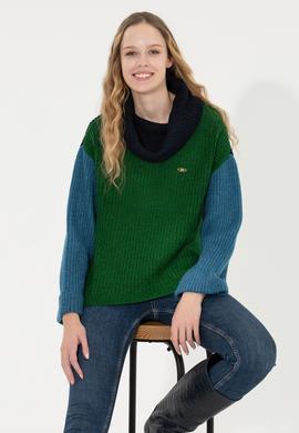 Kadın Yeşil Kazak - 50259105010