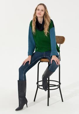 Kadın Yeşil Kazak - 50259105010