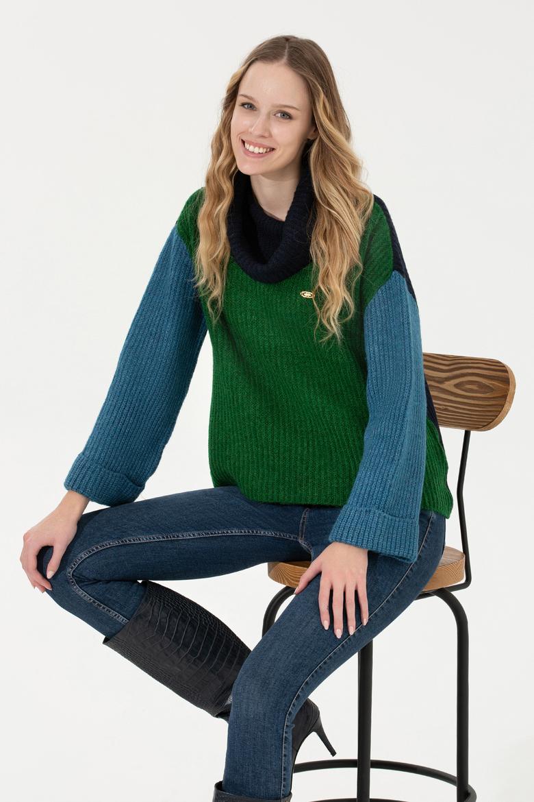 Kadın Yeşil Kazak - 50259105010