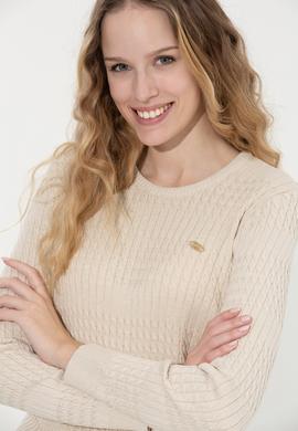 Kadın Krem Melanj Kazak - 50253007043