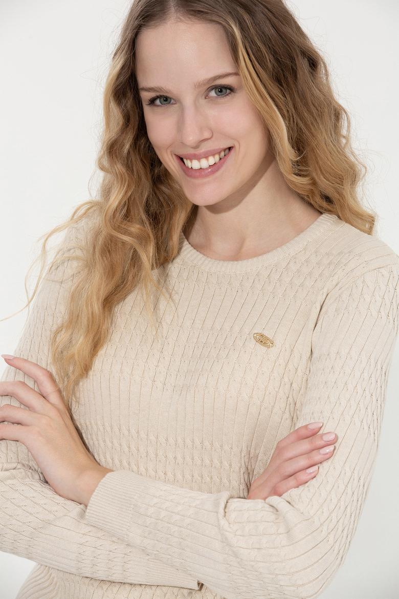 Kadın Krem Melanj Kazak - 50253007043