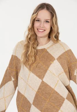 Kadın Camel Melanj Kazak - 50254359011