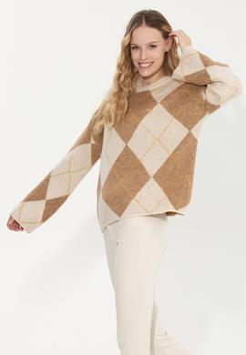 Kadın Camel Melanj Kazak - 50254359011