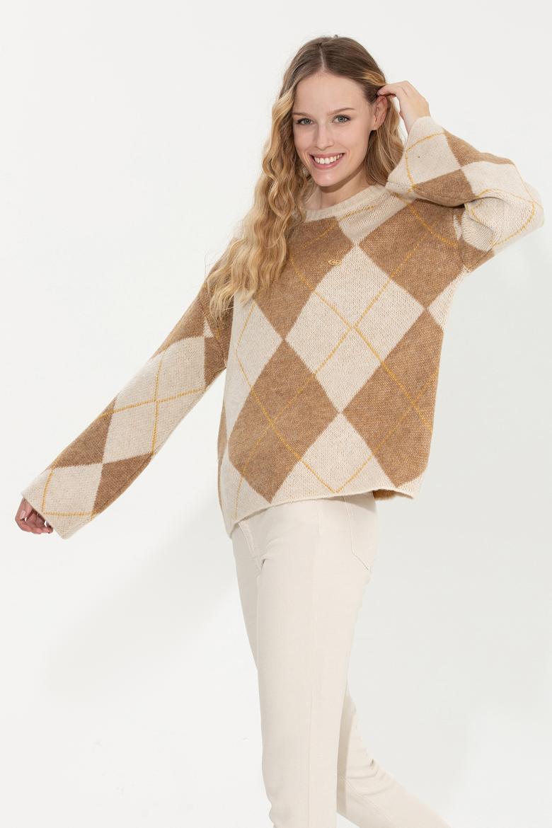 Kadın Camel Melanj Kazak - 50254359011