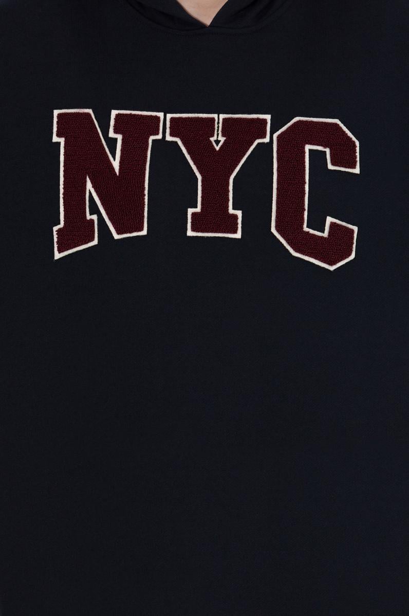 Kadın Lacivert Kapüşonlu Sweatshirt