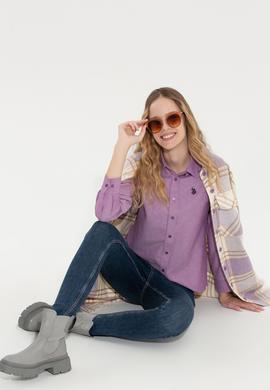 Kadın Menekşe Uzun Kollu Basic Gömlek - 50261431090