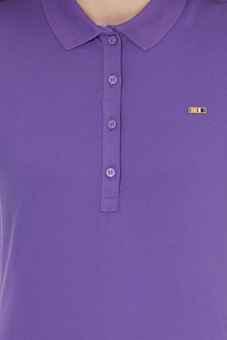 Kadın Violet Basic Polo Yaka Sweatshirt - 50261237006